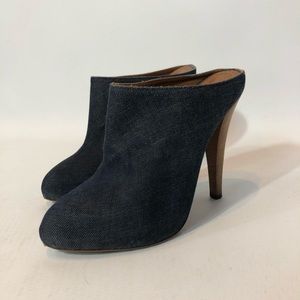 YSL dark denim clog